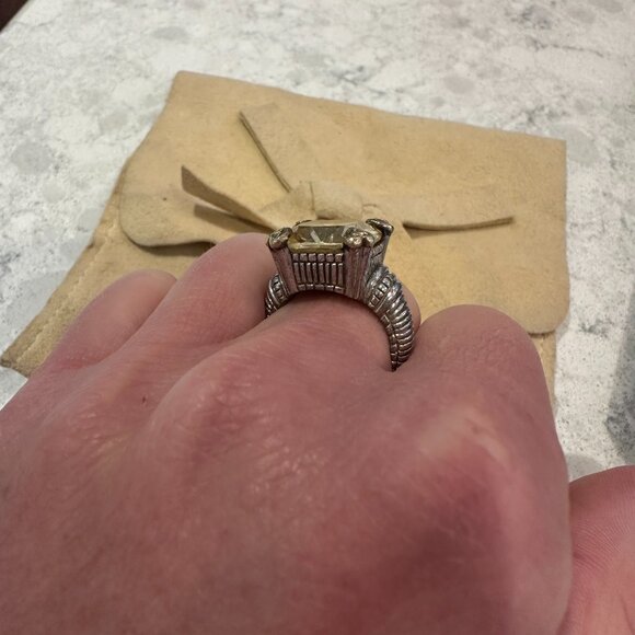 Judith Ripka STERLING/18K GOLD, CANARY WITH DIAMOND ACCENTS FONTAINE - Picture 5 of 7